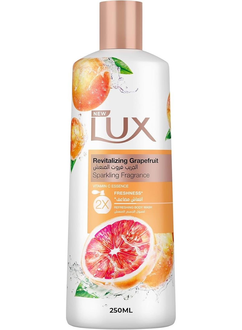 Lux Revitalizing Body Wash, Grapefruit, with Vitamin C Essence & 2x Freshness, 250ml - Image 2